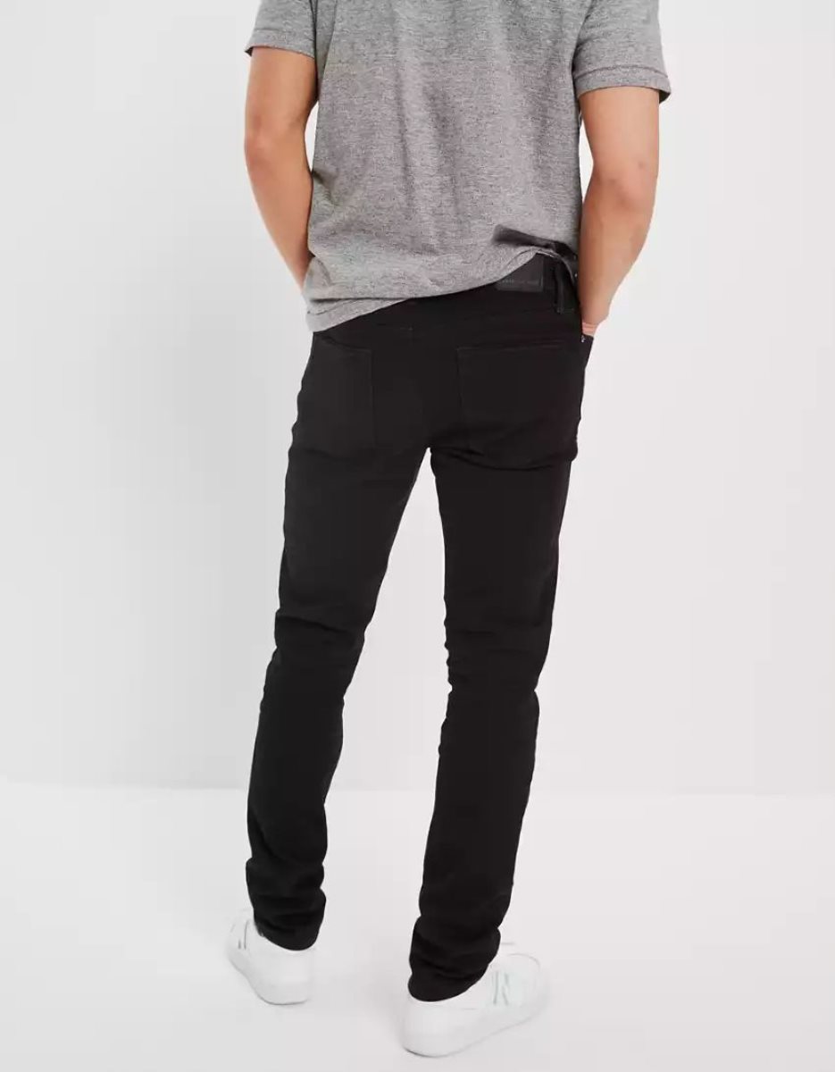 Jean American Eagle AE AirFlexPatched Slim Noir Homme | SCE-19251030